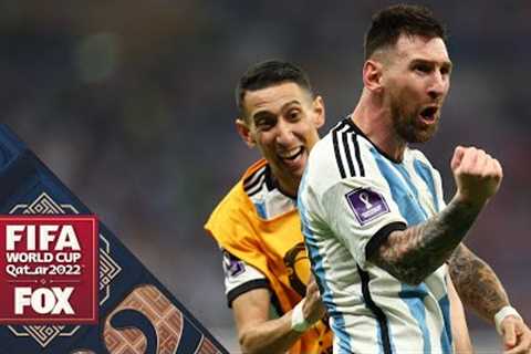 Lionel Messi and Argentina celebrate after winning the 2022 FIFA World Cup final | FOX Soccer