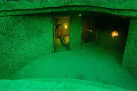 Girl Living Off Grid Solo Build The Most Secret Underground House Overnight, Catch and Cook