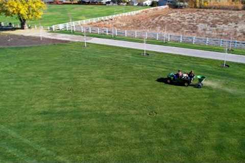 Spreading Fall Fertilizer &amp; Soil Amendments On the Lawn! 🌿🌾💚 // Garden Answer