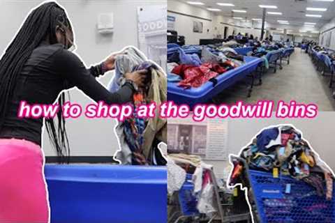 THRIFT WITH ME ♡ how to shop at the Goodwill bins/ outlet? ***designer items for $1!!!?***