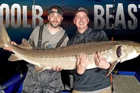 Catching a 100lb Lake Sturgeon on the Rainy River - Fishing Prehistoric Fish