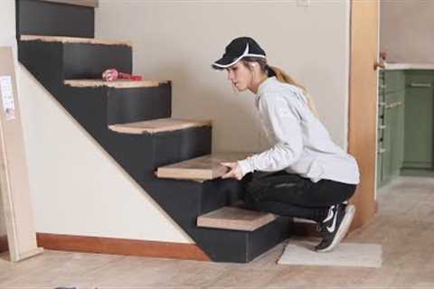 DIY Stair Makeover | Ugly Carpet to Updated Laminate Stairway