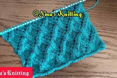 Super Easy Lace Knitting Pattern For Cardigans &amp; Baby Projects With English Subtitles