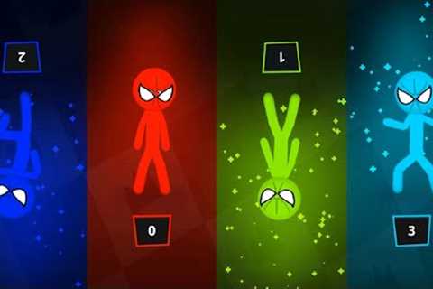 Stickman Party spiderman mask Funny MINIGAMES 1 2 3 4 Player Games 2022 Gameplay