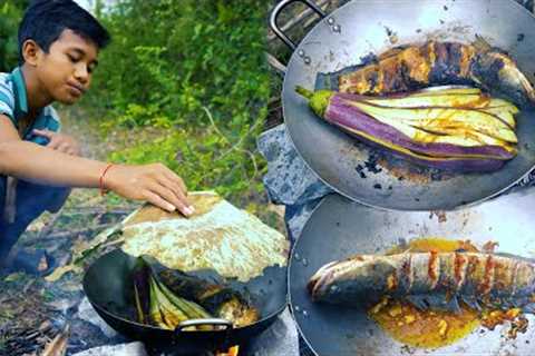 Survival Skills Fish Catch'n Cook Giant Fish With Eggplant The Most Delicious Food
