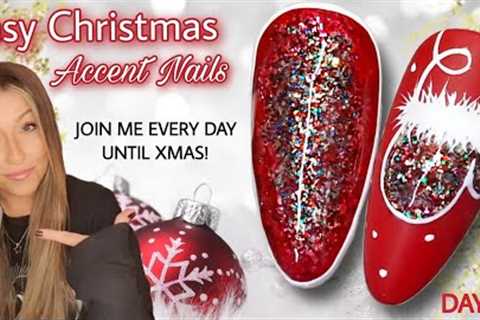 🧤 Easy Christmas Nail Art Design | Red Glitter Mitten Nails | Winter Mittens | Madam Glam Advent