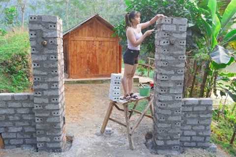 Building Gate Out Of Brick And Cement, 150 Days Building Free Farm Life, Free Bushcraft, Ep108