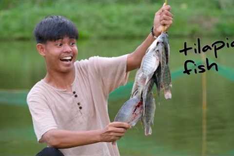 Caught a LOT of tilapia fish and made savory dishes for the family | Countryside Life Philippines
