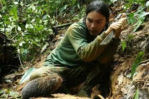 150 days of survival, skills, jungle chicken bowl, forest hedgehog, jungle life, survival alone