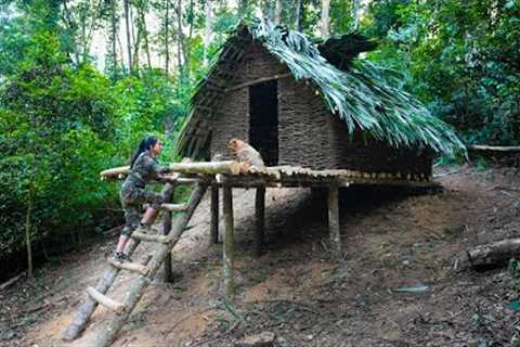Build a Big House Out of Wood and Vines Alone in 5 Day - The Journey to Build a Farm / Part 1