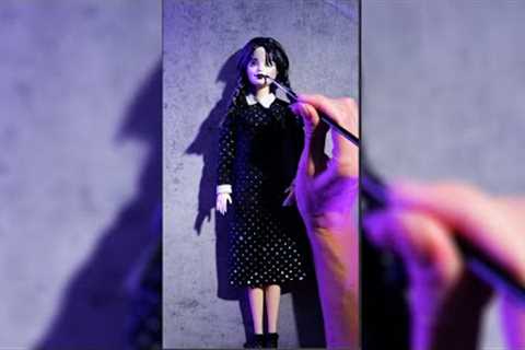 I changed my doll into Wednesday character! #short