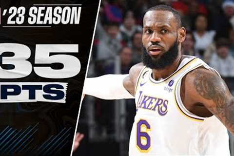 LeBron James with 35 PTS, 5 AST, 5 REB vs Pistons 🔥