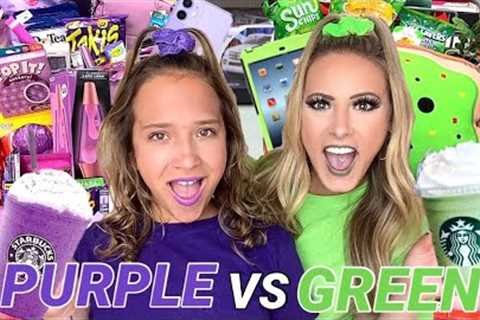 PURPLE ☂️🍇 VS GREEN 🐢🍏 TARGET SHOPPING CHALLENGE!
