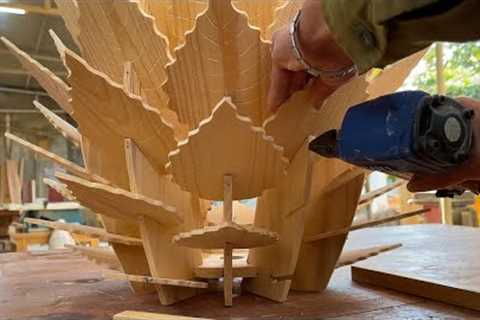 Wooden PENDANT LIGHTS // Decorative Lights in The Shape of Flowers // Amazing WOODWORKING PROJECTS.