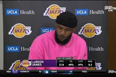LeBron James Postgame Interviews | Los Angeles Lakers beat Detroit Piston 124-117
