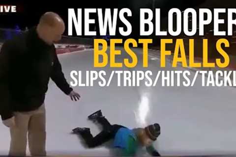 News Bloopers Best Falls Slips Trips Hits Tackles and More!