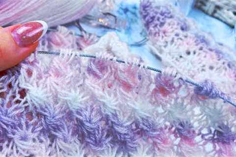 100% super light knitting pattern, airy mohair pattern, airy stole, openwork pattern