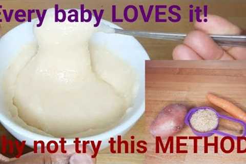 Baby food recipe | Potato Rice Carrot puree | 6+ months HEALTHY WEANING | @linachi331  #babyfood