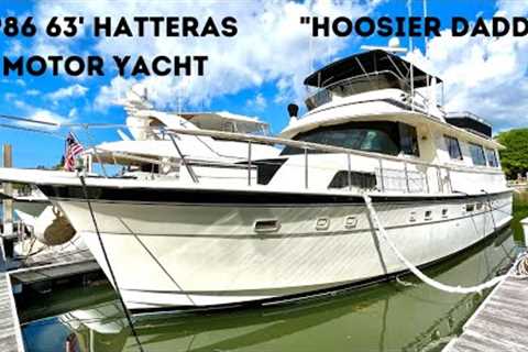 63' Hatteras Motor Yacht Tour: One of a kind rugged luxury!  And she's for sale!