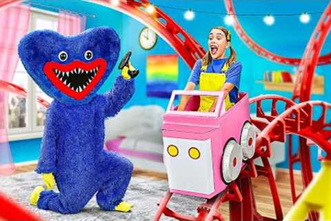 WE BUILT AN AMUSEMENT PARK || Incredible Room Makeover! DIY Crafts for Kids &amp; Adults by 123 GO!