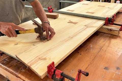 The Fastest Way to Build A Console Table with Butterfly Joints // Amazing Easy Woodworking Projects
