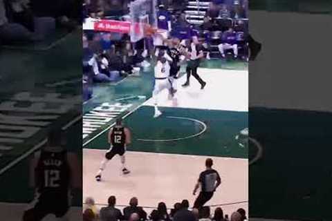 INSANE Giannis CHASE DOWN BLOCK on LeBron James!😳 #shorts