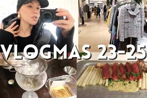 VLOGMAS 2022 | Day 23-25, staying in nyc vlog, christmas dinner, soho shopping and eating!