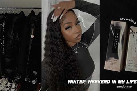 chill winter weekend in my life | going out, my new makeup routine, sunday reset &amp; sip and paint