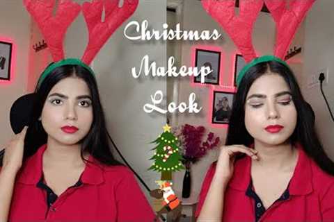 Christmas Makeup Tutorial🧑‍🎄 | With Affordable Products | Easy Steps