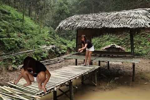 Build a Survival Shelter From Bamboo, Wood Natural Forest . Survival Skills