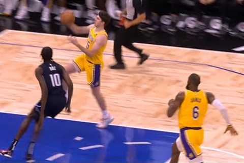 Austin Reaves lobs it over Bol Bol to LeBron James for monster dunk vs Magic 🔥