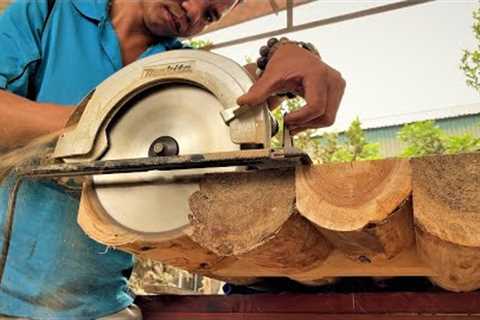 Woodworking Ideas Great Projects From Wood Logs // Design Art Coffee Shop With Rustic Table