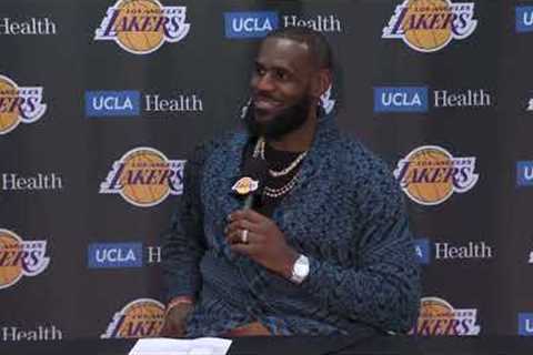 Lebron James PUTS REPORTERS ON BLAST TALKS KYRIE IRVING postgame Lakers BEAT Trailblazers 11/30/22