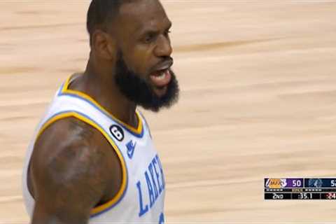 LeBron James hyped after give and go with Russell Westbrook for dunk vs Timberwolves