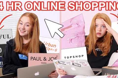 24 HOUR ONLINE SHOPPING CHALLENGE IN OUR BEDROOMS *Big Summer Haul Try On 2020 | Ruby and Raylee