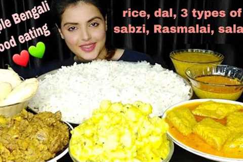 ASMR : EATING DAL CHAWAL,3 DIFFERENT TYPES OF SABZI,RASMALAI,MUKBANG,BIG BITES,VEG FOOD,MESSY EATING