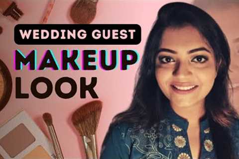 Wedding guest makeup tutorial Bengali and soft look for a party with eyeshadow and hairstyle.