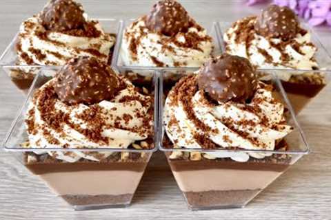 Ferrero Rocher Dessert Cups. No bake delicious dessert. Easy and Yummy!