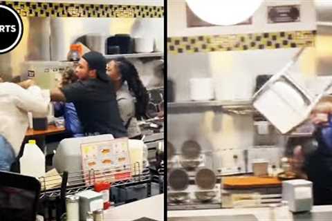 Insane Waffle House Fight Shows Customers &amp; Workers Going At It