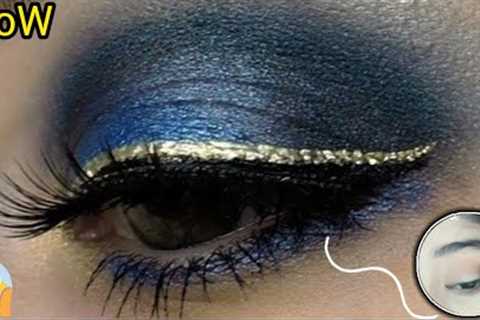 wedding guest makeup tutorial || blue wedding guest makeup || blue makeup || Glitter Liner