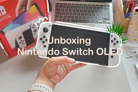 Nintendo Switch OLED unboxing 🎮 + set up &amp; game play