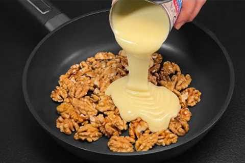 Beat condensed milk with walnut! You'll be amazed! Dessert in a minute. No Baking! Bazilika desserts