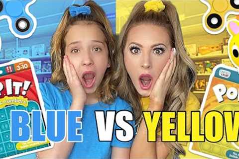 BLUE VS YELLOW FIDGET SHOPPING CHALLENGE! *NO BUDGET* 💙💛