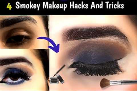 Dark blue smokey Eye makeup tutorial for beginners with special tips and tricks