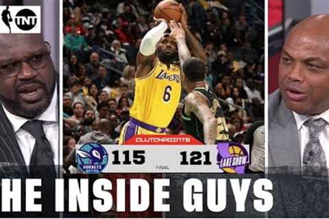 Inside The NBA crew reacts to LeBron James pours in 43-pts as Lakers hold off Hornets, 121-115