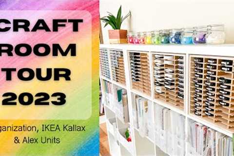 Craft Room Tour with Organization Hacks, IKEA Kallax &amp; Alex Units #craftroom #organizationhacks