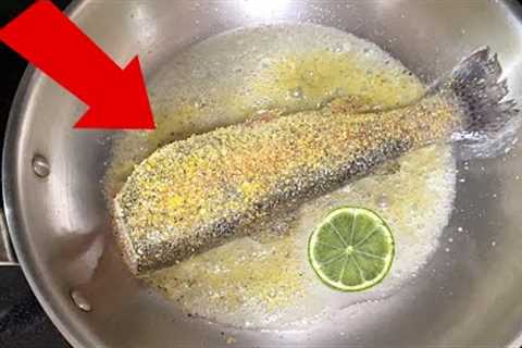 How to Get Delicious CRISPY skin on fish ❗️ catch n cook trout fishing
