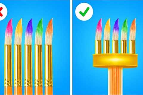 SMART PAINTING HACKS AND COOL ART IDEAS