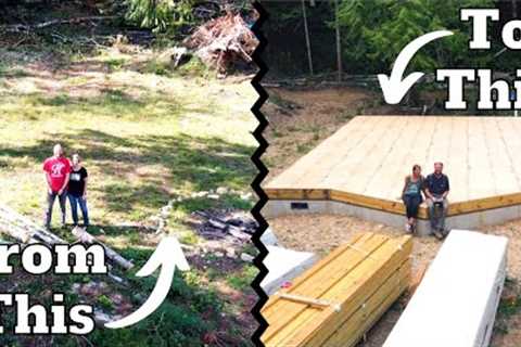 From Raw Land to Log Cabin Walls // Couple Builds Own House - Ep. 38