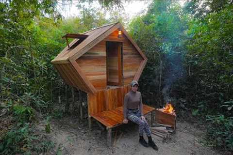 2023 Building Survival Bushcraft Shelter In Wildlife , Cooking , ASMR, DIY